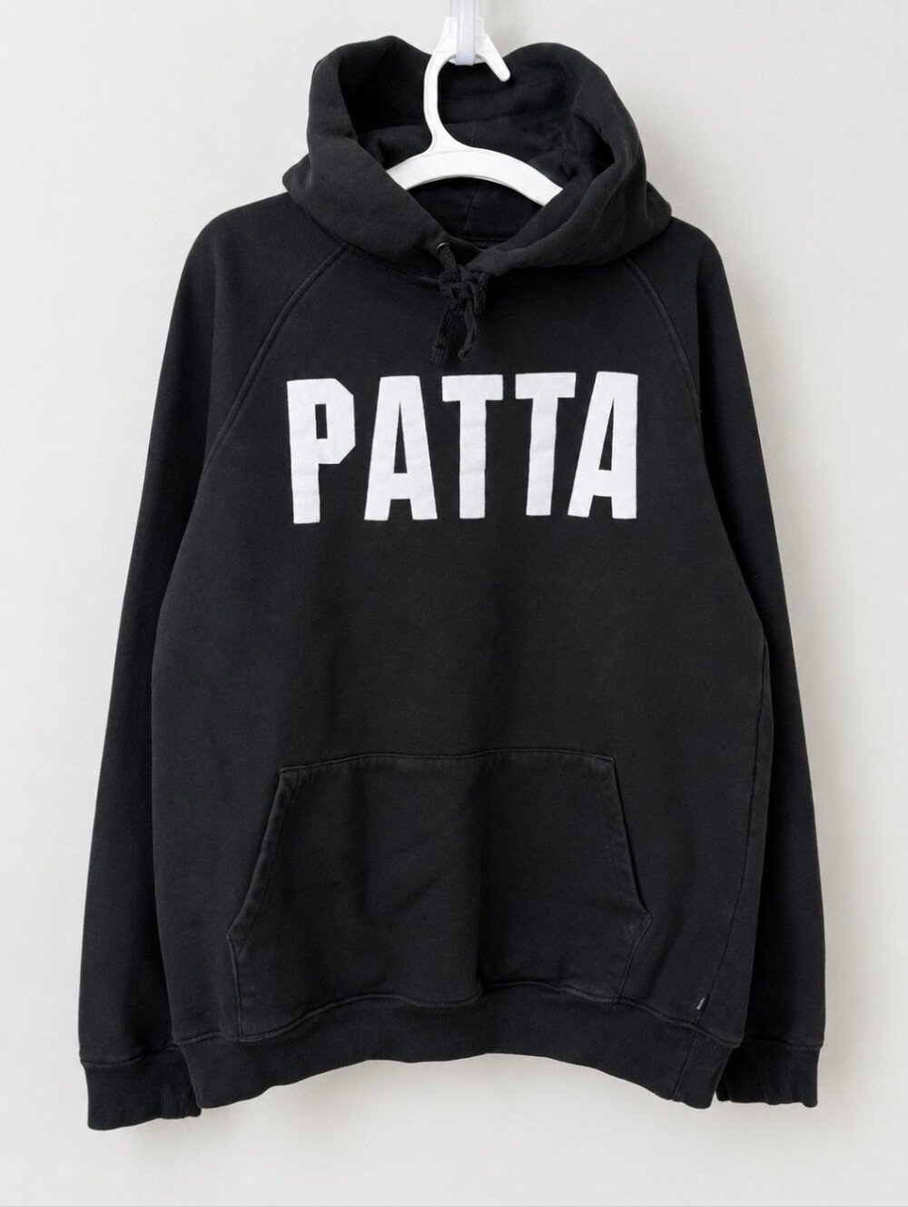 PATTA Logo Hoodie Unisex Medium Black 100% Cotton Made Portugal Streetwear